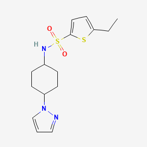 molecular formula C15H21N3O2S2 B2977771 5-ethyl-N-[4-(1H-pyrazol-1-yl)cyclohexyl]thiophene-2-sulfonamide CAS No. 2097917-87-6