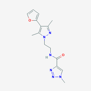N-(2-(4-(furan-2-yl)-3,5-dimethyl-1H-pyrazol-1-yl)ethyl)-1-methyl-1H-1,2,3-triazole-4-carboxamide