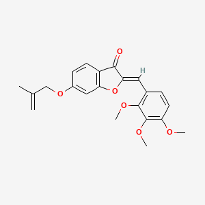 molecular formula C22H22O6 B2977799 (Z)-6-((2-methylallyl)oxy)-2-(2,3,4-trimethoxybenzylidene)benzofuran-3(2H)-one CAS No. 620547-38-8
