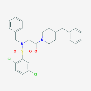 molecular formula C27H28Cl2N2O3S B297780 N-benzyl-N-[2-(4-benzylpiperidin-1-yl)-2-oxoethyl]-2,5-dichlorobenzenesulfonamide 