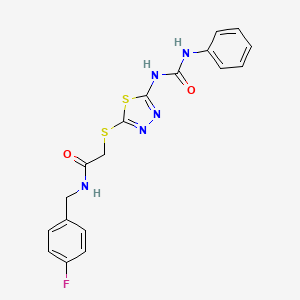 N-(4-fluorobenzyl)-2-((5-(3-phenylureido)-1,3,4-thiadiazol-2-yl)thio)acetamide