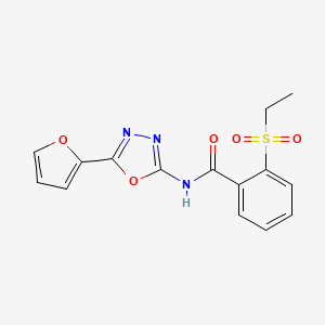 2-ethylsulfonyl-N-[5-(furan-2-yl)-1,3,4-oxadiazol-2-yl]benzamide