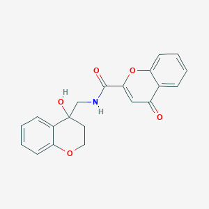 molecular formula C20H17NO5 B2977804 N-((4-hydroxychroman-4-yl)methyl)-4-oxo-4H-chromene-2-carboxamide CAS No. 1396843-41-6