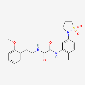 molecular formula C21H25N3O5S B2977808 N1-(5-(1,1-dioxidoisothiazolidin-2-yl)-2-methylphenyl)-N2-(2-methoxyphenethyl)oxalamide CAS No. 1105215-32-4