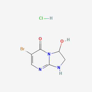 molecular formula C6H7BrClN3O2 B2977842 6-Bromo-3-hydroxy-2,3-dihydro-1H-imidazo[1,2-a]pyrimidin-5-one;hydrochloride CAS No. 2137782-60-4