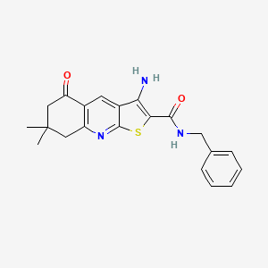 B2977868 3-amino-N-benzyl-7,7-dimethyl-5-oxo-5,6,7,8-tetrahydrothieno[2,3-b]quinoline-2-carboxamide CAS No. 442557-70-2