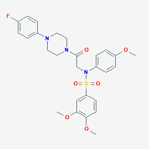 molecular formula C27H30FN3O6S B297787 N-{2-[4-(4-fluorophenyl)-1-piperazinyl]-2-oxoethyl}-3,4-dimethoxy-N-(4-methoxyphenyl)benzenesulfonamide 