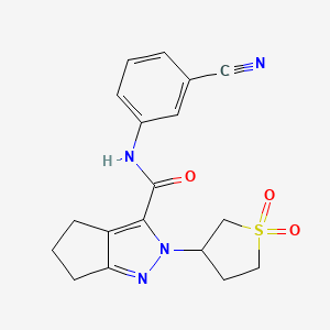 N-(3-cyanophenyl)-2-(1,1-dioxo-1lambda6-thiolan-3-yl)-2H,4H,5H,6H-cyclopenta[c]pyrazole-3-carboxamide