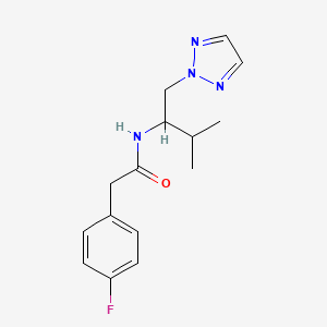 molecular formula C15H19FN4O B2977876 2-(4-fluorophenyl)-N-(3-methyl-1-(2H-1,2,3-triazol-2-yl)butan-2-yl)acetamide CAS No. 2034560-85-3