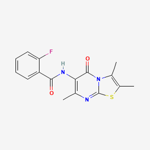 2-fluoro-N-(2,3,7-trimethyl-5-oxo-5H-thiazolo[3,2-a]pyrimidin-6-yl)benzamide