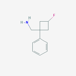 molecular formula C11H14FN B2977880 顺式Rac[(1r,3r)-3-氟-1-苯基环丁基]甲胺 CAS No. 2137136-14-0