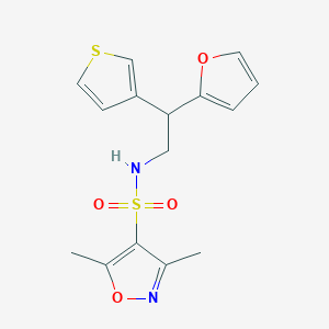 molecular formula C15H16N2O4S2 B2977888 N-[2-(furan-2-yl)-2-(thiophen-3-yl)ethyl]-3,5-dimethyl-1,2-oxazole-4-sulfonamide CAS No. 2097935-77-6