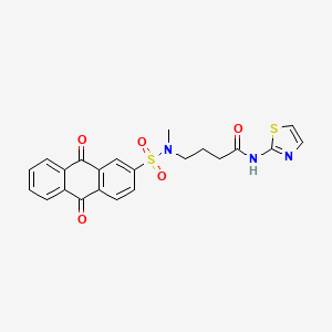 molecular formula C22H19N3O5S2 B2977902 4-(N-甲基-9,10-二氧代-9,10-二氢蒽-2-磺酰胺)-N-(噻唑-2-基)丁酰胺 CAS No. 923244-66-0