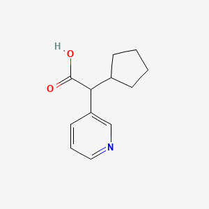 molecular formula C12H15NO2 B2977903 2-Cyclopentyl-2-(pyridin-3-yl)acetic acid CAS No. 1515051-83-8