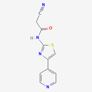 molecular formula C11H8N4OS B2977914 2-cyano-N-[4-(pyridin-4-yl)-1,3-thiazol-2-yl]acetamide CAS No. 750599-34-9