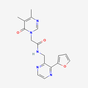 molecular formula C17H17N5O3 B2977915 2-(4,5-dimethyl-6-oxopyrimidin-1(6H)-yl)-N-((3-(furan-2-yl)pyrazin-2-yl)methyl)acetamide CAS No. 2097898-90-1