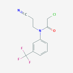 molecular formula C12H10ClF3N2O B2977924 2-chloro-N-(2-cyanoethyl)-N-[3-(trifluoromethyl)phenyl]acetamide CAS No. 726151-31-1