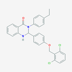 molecular formula C29H24Cl2N2O2 B297794 2-{4-[(2,6-dichlorobenzyl)oxy]phenyl}-3-(4-ethylphenyl)-2,3-dihydroquinazolin-4(1H)-one 