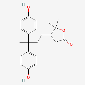 molecular formula C22H26O4 B2977950 4-[3,3-Bis(4-hydroxyphenyl)butyl]-5,5-dimethyloxolan-2-one CAS No. 4855-64-5