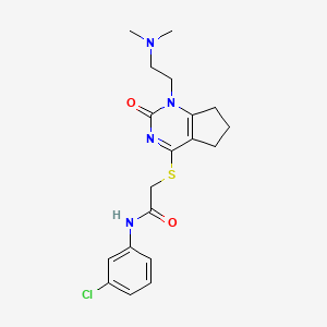 molecular formula C19H23ClN4O2S B2977969 N-(3-氯苯基)-2-((1-(2-(二甲氨基)乙基)-2-氧代-2,5,6,7-四氢-1H-环戊[d]嘧啶-4-基)硫代)乙酰胺 CAS No. 933203-88-4