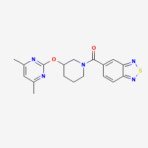 molecular formula C18H19N5O2S B2977974 Benzo[c][1,2,5]thiadiazol-5-yl(3-((4,6-dimethylpyrimidin-2-yl)oxy)piperidin-1-yl)methanone CAS No. 2097926-44-6