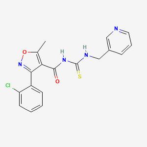 molecular formula C18H15ClN4O2S B2977977 3-(2-chlorophenyl)-5-methyl-N-((pyridin-3-ylmethyl)carbamothioyl)isoxazole-4-carboxamide CAS No. 536725-46-9
