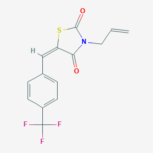 molecular formula C14H10F3NO2S B297798 (5E)-3-prop-2-enyl-5-[[4-(trifluoromethyl)phenyl]methylidene]-1,3-thiazolidine-2,4-dione 