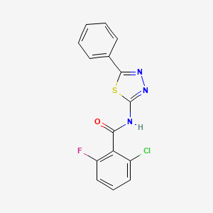 molecular formula C15H9ClFN3OS B2977990 2-chloro-6-fluoro-N-(5-phenyl-1,3,4-thiadiazol-2-yl)benzamide CAS No. 391862-36-5