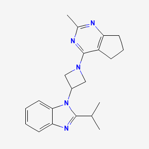 1-(1-{2-methyl-5H,6H,7H-cyclopenta[d]pyrimidin-4-yl}azetidin-3-yl)-2-(propan-2-yl)-1H-1,3-benzodiazole