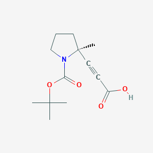 molecular formula C13H19NO4 B2978008 (S)-3-(1-(tert-Butoxycarbonyl)-2-methylpyrrolidin-2-yl)propiolic acid CAS No. 2230789-47-4