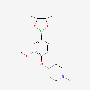 molecular formula C19H30BNO4 B2978016 3-甲氧基-4-(N-甲基哌啶-4-氧基)苯基硼酸频哪醇酯 CAS No. 1430471-81-0