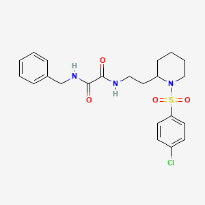 molecular formula C22H26ClN3O4S B2978027 N1-benzyl-N2-(2-(1-((4-chlorophenyl)sulfonyl)piperidin-2-yl)ethyl)oxalamide CAS No. 898460-36-1