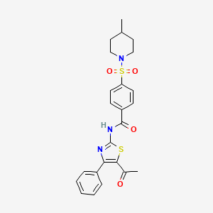 N-(5-acetyl-4-phenyl-1,3-thiazol-2-yl)-4-[(4-methylpiperidin-1-yl)sulfonyl]benzamide