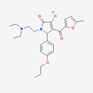 molecular formula C25H32N2O5 B2978041 1-(2-(二乙氨基)乙基)-3-羟基-4-(5-甲基呋喃-2-羰基)-5-(4-丙氧苯基)-1H-吡咯-2(5H)-酮 CAS No. 618089-30-8