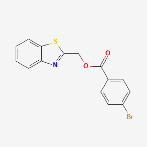 molecular formula C15H10BrNO2S B2978044 Benzo[d]thiazol-2-ylmethyl 4-bromobenzoate CAS No. 325987-56-2