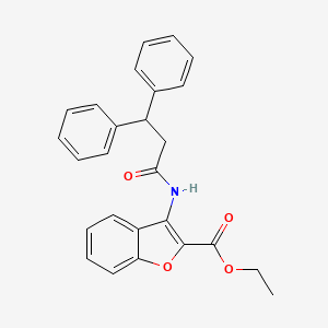 molecular formula C26H23NO4 B2978052 3-(3,3-二苯基丙酰胺)苯并呋喃-2-甲酸乙酯 CAS No. 887889-27-2