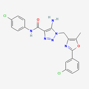 molecular formula C20H16Cl2N6O2 B2978059 5-氨基-N-(4-氯苯基)-1-{[2-(3-氯苯基)-5-甲基-1,3-恶唑-4-基]甲基}-1H-1,2,3-三唑-4-甲酰胺 CAS No. 1251688-00-2