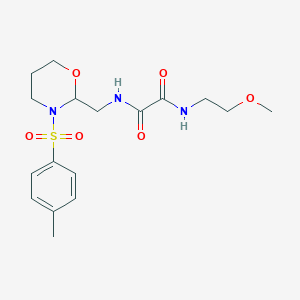 molecular formula C17H25N3O6S B2978061 N1-(2-methoxyethyl)-N2-((3-tosyl-1,3-oxazinan-2-yl)methyl)oxalamide CAS No. 869071-30-7