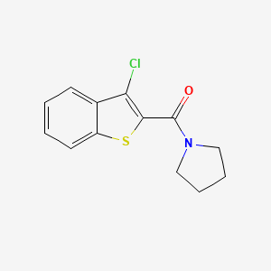 molecular formula C13H12ClNOS B2978072 1-[(3-Chloro-1-benzothien-2-yl)carbonyl]pyrrolidine CAS No. 289494-19-5