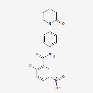 molecular formula C18H16ClN3O4 B2978073 2-氯-5-硝基-N-[4-(2-氧代-哌啶-1-基)苯基]苯甲酰胺 CAS No. 941978-25-2