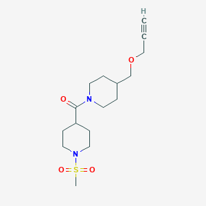molecular formula C16H26N2O4S B2978075 (1-(Methylsulfonyl)piperidin-4-yl)(4-((prop-2-yn-1-yloxy)methyl)piperidin-1-yl)methanone CAS No. 1226432-21-8