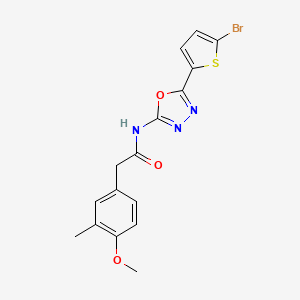 N-(5-(5-bromothiophen-2-yl)-1,3,4-oxadiazol-2-yl)-2-(4-methoxy-3-methylphenyl)acetamide