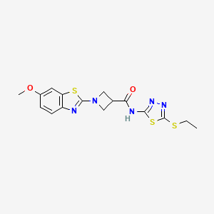 molecular formula C16H17N5O2S3 B2978081 N-(5-(ethylthio)-1,3,4-thiadiazol-2-yl)-1-(6-methoxybenzo[d]thiazol-2-yl)azetidine-3-carboxamide CAS No. 1286719-67-2