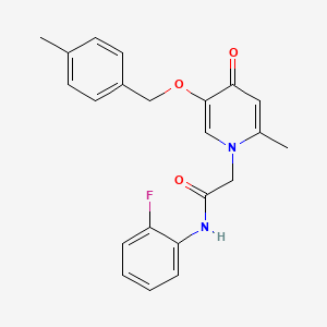 molecular formula C22H21FN2O3 B2978082 N-(2-fluorophenyl)-2-(2-methyl-5-((4-methylbenzyl)oxy)-4-oxopyridin-1(4H)-yl)acetamide CAS No. 946205-01-2