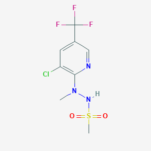 molecular formula C8H9ClF3N3O2S B2978083 N'-[3-chloro-5-(trifluoromethyl)-2-pyridinyl]-N'-methylmethanesulfonohydrazide CAS No. 339276-24-3