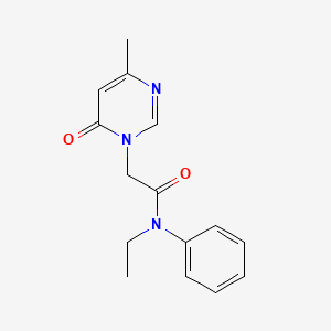 molecular formula C15H17N3O2 B2978100 N-ethyl-2-(4-methyl-6-oxopyrimidin-1(6H)-yl)-N-phenylacetamide CAS No. 1203318-43-7