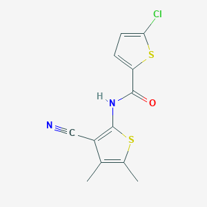 molecular formula C12H9ClN2OS2 B2978109 5-chloro-N-(3-cyano-4,5-dimethylthiophen-2-yl)thiophene-2-carboxamide CAS No. 515859-58-2