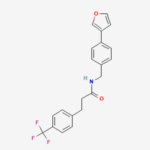 molecular formula C21H18F3NO2 B2978115 N-{[4-(呋喃-3-基)苯基]甲基}-3-[4-(三氟甲基)苯基]丙酰胺 CAS No. 2097911-97-0