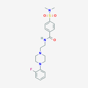molecular formula C21H27FN4O3S B2978116 4-(N,N-dimethylsulfamoyl)-N-(2-(4-(2-fluorophenyl)piperazin-1-yl)ethyl)benzamide CAS No. 1049386-64-2
