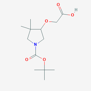 molecular formula C13H23NO5 B2978119 2-[4,4-Dimethyl-1-[(2-methylpropan-2-yl)oxycarbonyl]pyrrolidin-3-yl]oxyacetic acid CAS No. 2580215-45-6